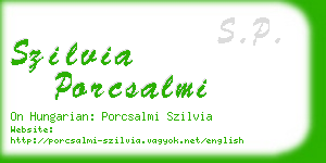 szilvia porcsalmi business card